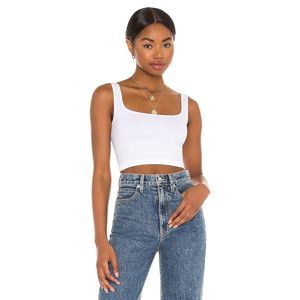 NEW Free People Scoop Neck Crop Top in White Size XS/S REVOLVE MSRP $20